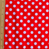 Swim Knit White Polka Dots on Red