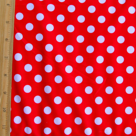 Swim Knit White Polka Dots on Red