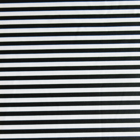 Poly Spandex Swimsuit Fabric Black and White 1/4" Stripe