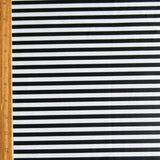 Poly Spandex Swimsuit Fabric Black and White 1/4" Stripe