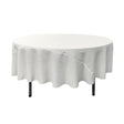 90″ White Polyester Round Tablecloth