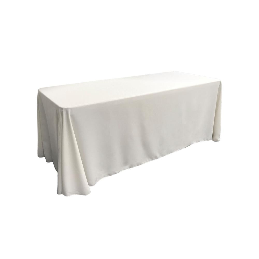 White 100% Polyester Rectangular Tablecloth 90″ x 132″