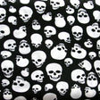 Nylon Lycra Swim Fabric White Skulls on Black