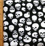 Nylon Lycra Swim Fabric White Skulls on Black