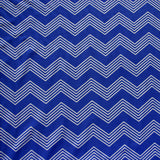 Nylon Lycra Swim Knit White Zig Zags Royal Blue