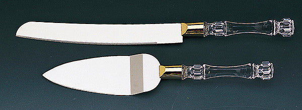 Gold Wedding Cake Knife and Server Set Bulk Wholesale Deal
