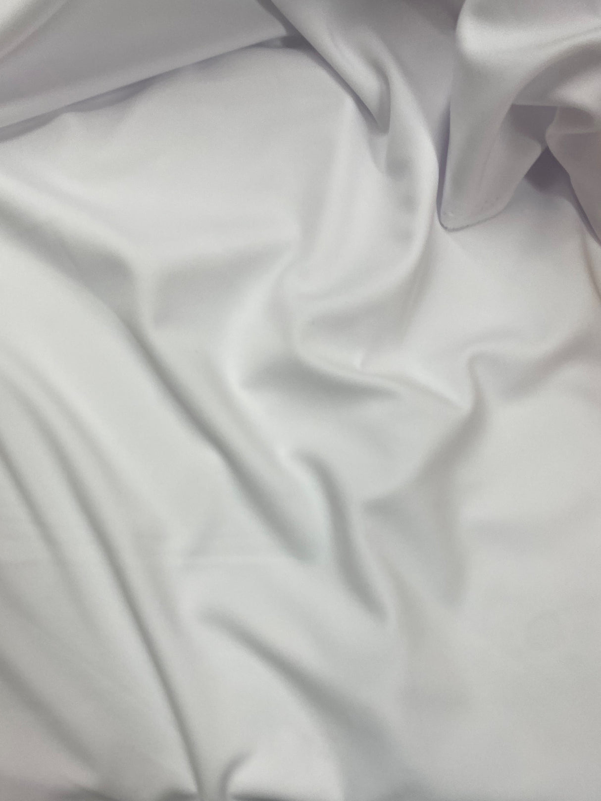 White Scuba Polyester Fabric - White, 59"-60" Width