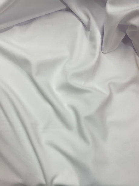 White Scuba Polyester Fabric - White, 59"-60" Width