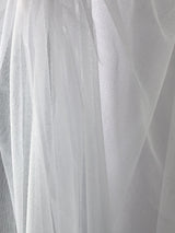 English Net White Polyester Fabric - White Mesh, 59/60" Width (1 Yard)