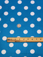 White Dots Turquoise Poly Cotton Fabric - Turquoise With White Dots, 59/60" Width (1 Yard)