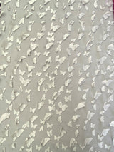3D Butterflies White On Black Polyester Mesh Fabric - White Butterflies On Black, 54" Width (1 Yard)