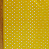 Swim Knit Nylon Spandex White Eraser Polka Dots on Goldenrod