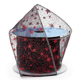 Glitter Stars On Wired Ribbon 2 1/2 '' X 10 yd 1 / ROLL Red / Black (Sheer)