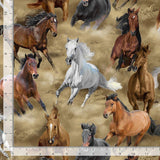 Quilting Cotton Running Horses Timeless Treasures