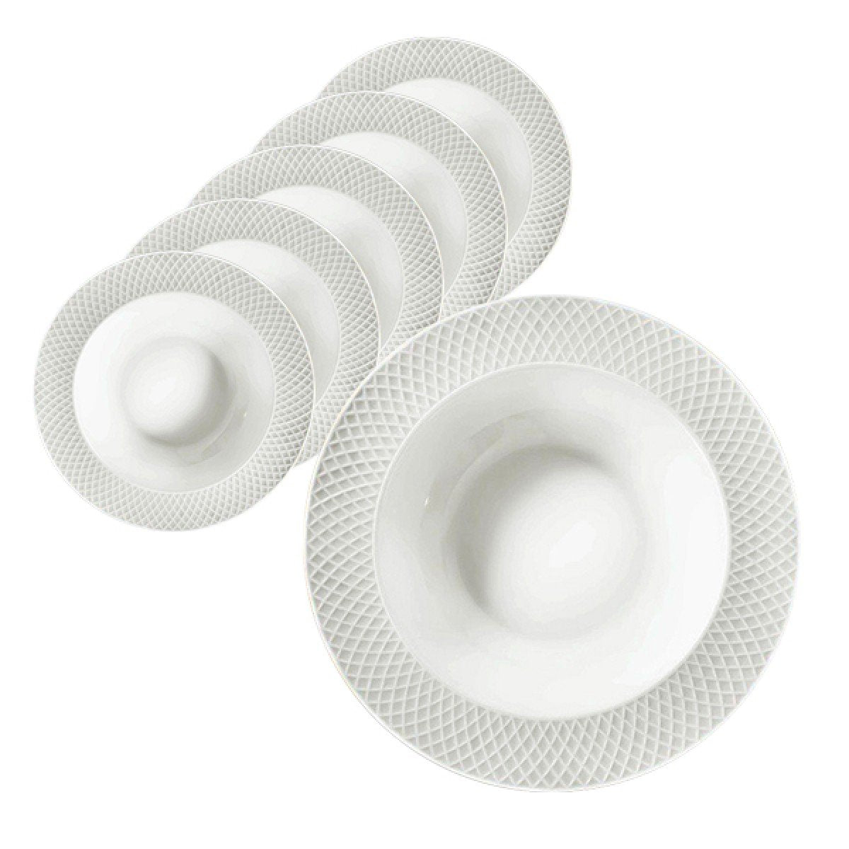 Wilmax WL-880102/A Round Porcelain Deep Plate 9" (22.5 cm) Diameter, 6 Pieces
