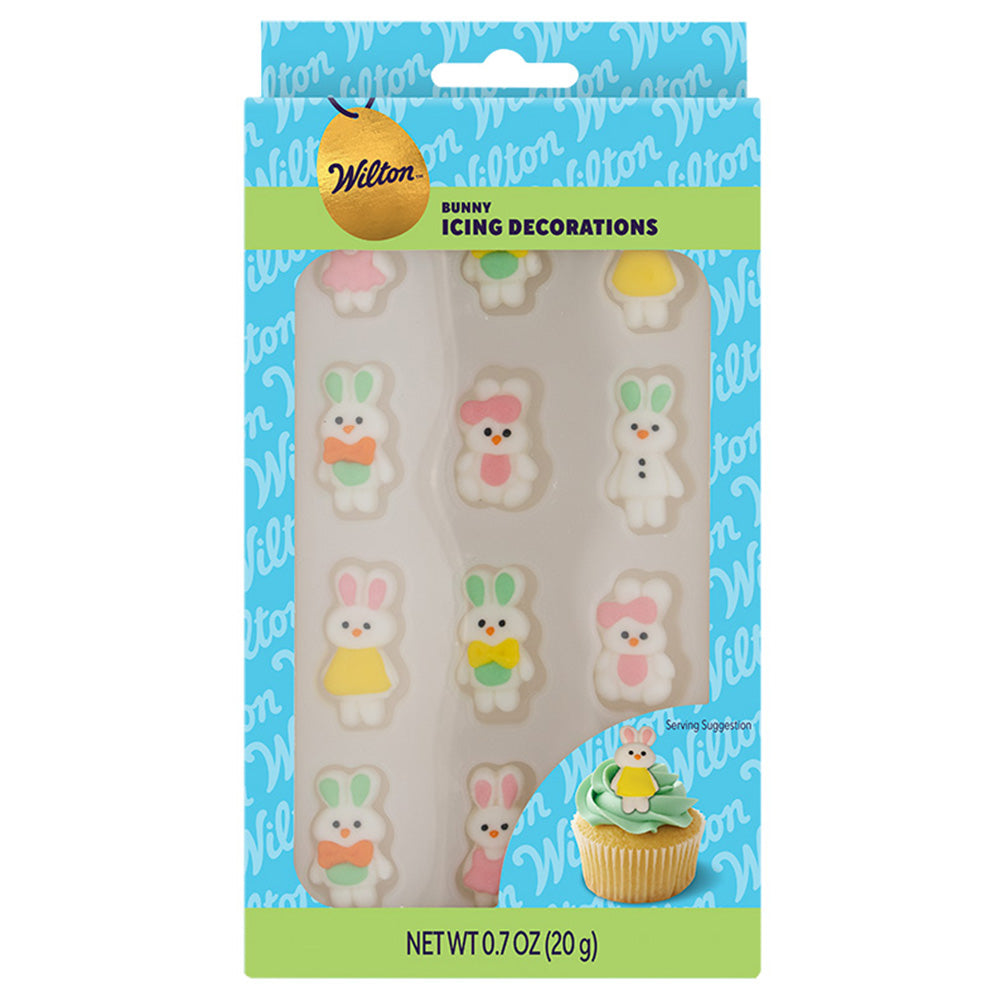Wilton Pastel Bunnies Icing Decorations, Set of 12