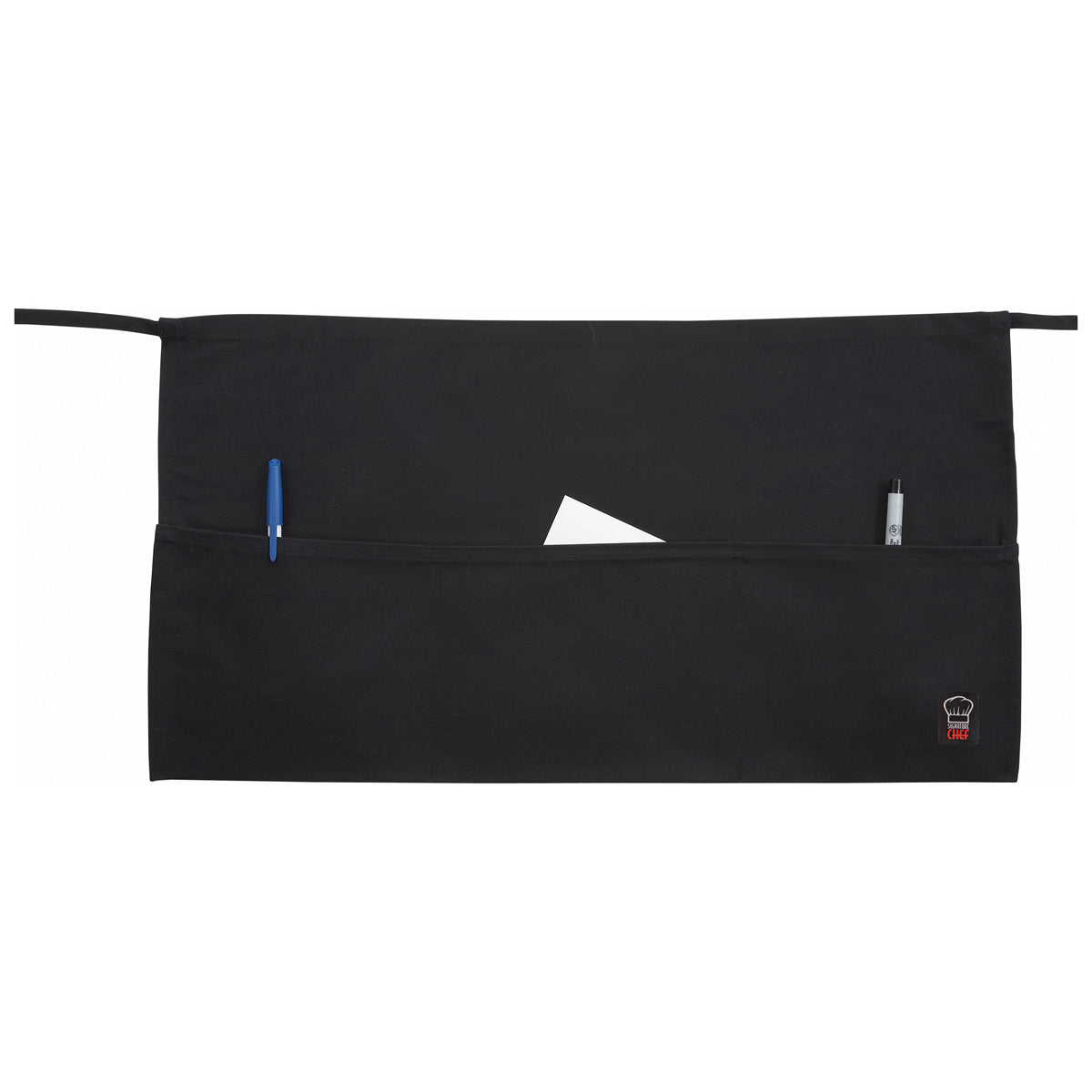 Winco Waist Apron 21-3/4"L x 12-1/2"W - Black