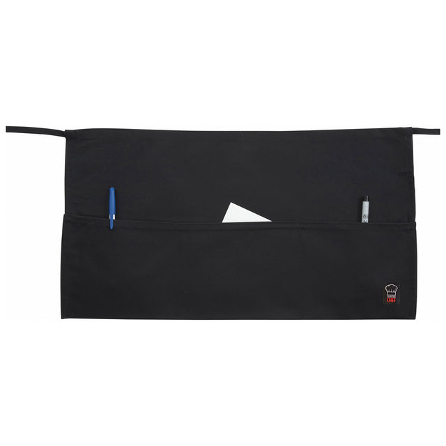 Winco Waist Apron 21-3/4"L x 12-1/2"W - Black