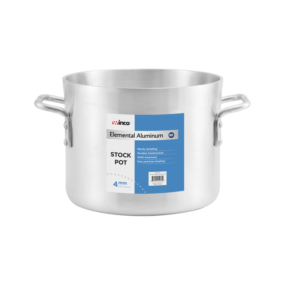 Winco Aluminum Stock Pot - 100 Quart, 20" Diameter, 4mm