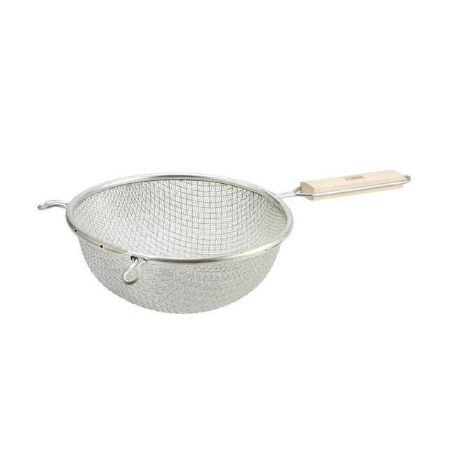 Winco MST-8D Tinned Steel Medium Double Mesh Strainer, 8"