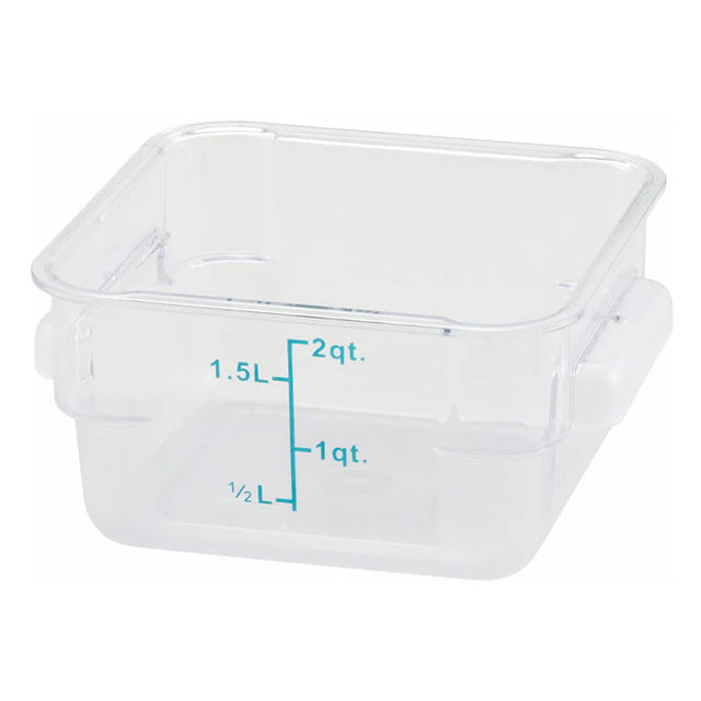 Winco PCSC-2C Polycarbonate Square Food Storage Container, 2 Quart