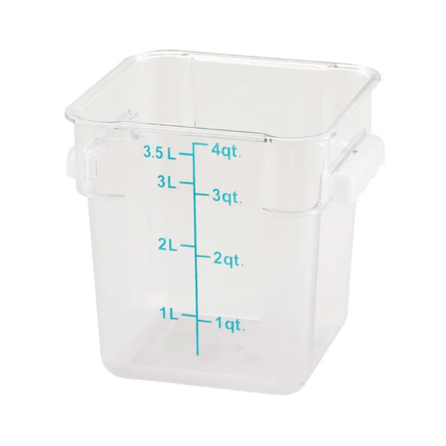 Winco PCSC-4C Polycarbonate Square Food Storage Container, 4 Quart