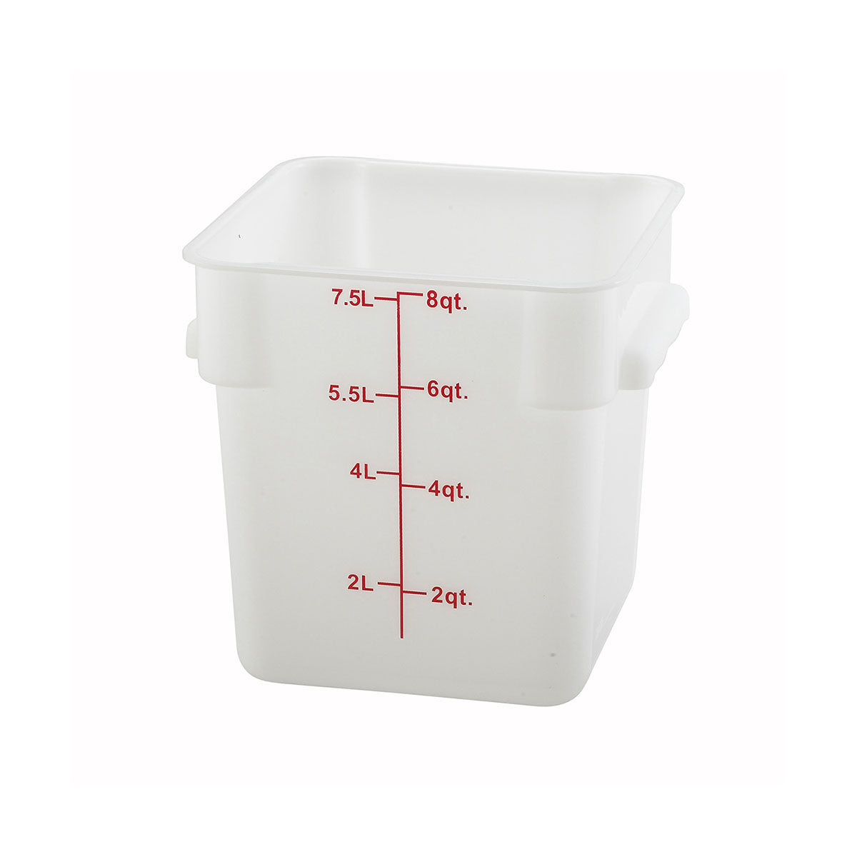 Winco PESC-8 Polypropylene Square Storage Container 8 Quart