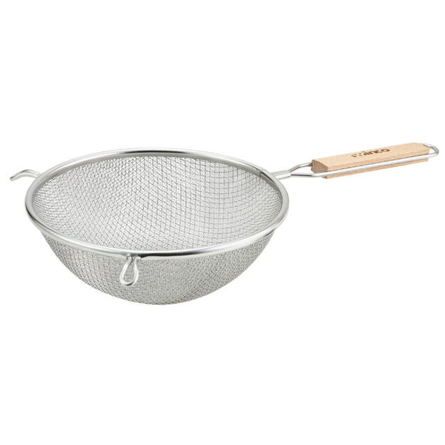 Winco Stainless Steel Strainer, Double Mesh, 8" Diameter