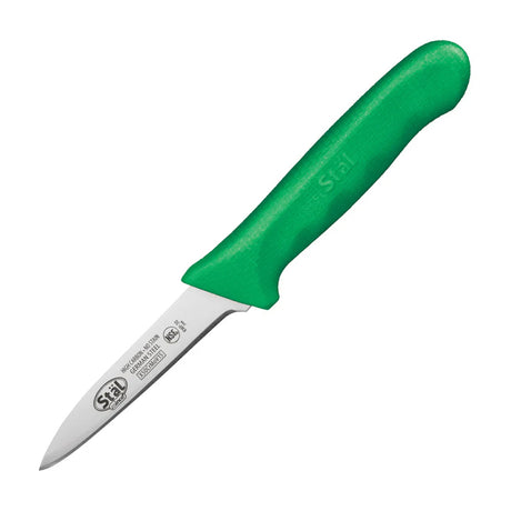 Winco Stal Green Paring Knife, 3-1/4" Blade - Set of 2
