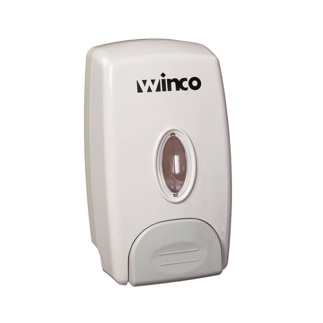 Winco Wall Mounted White Plastic Soap Dispenser
