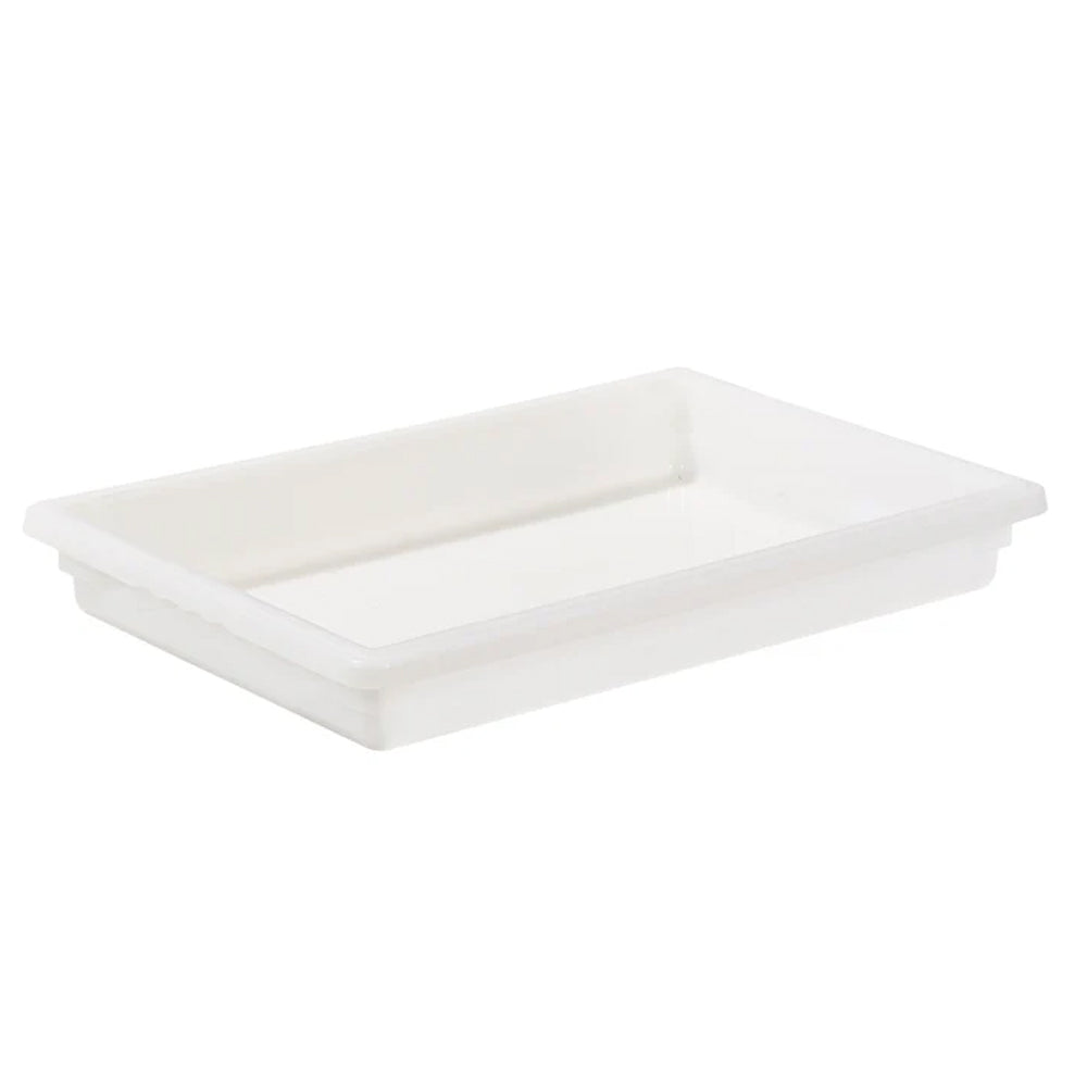 Winco White Polypropylene Food Storage Box, Full Size x 3" Deep