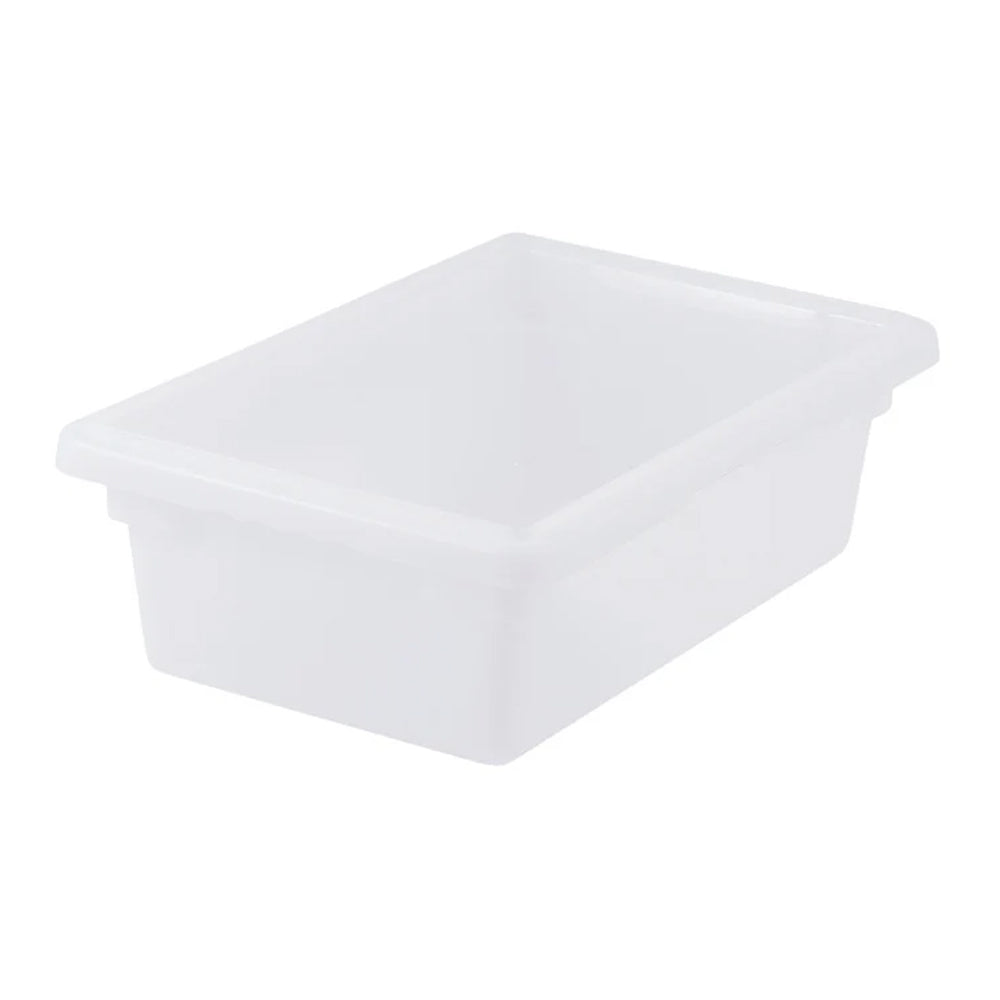 Winco White Polypropylene Half Size Food Storage Box, 6" Deep