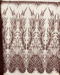 Wing Feather Damask Beaded Lace Fabric - Feather Damask, Beaded Mesh Lace, 50-54" Width (1 Yard)