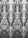 Wing Feather Damask Beaded Lace Fabric - Feather Damask, Beaded Mesh Lace, 50-54" Width (1 Yard)