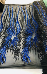 Wing Sequin Polyester Fabric - Angel Wing Sequin Mesh, 54" Width (1 Yard)