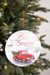 6.6” Metal Holiday Winter Scene Ornament