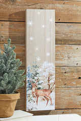 24” Lighted Winter Wood Wall Art