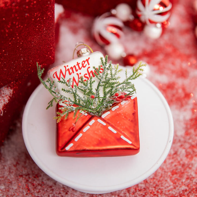 4 Inch Winter Wishes Glass Ornament Decorative Christmas Hanging Ornament