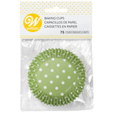 Wilton Green and White Polka Dot Cupcake Liners, 75-Count
