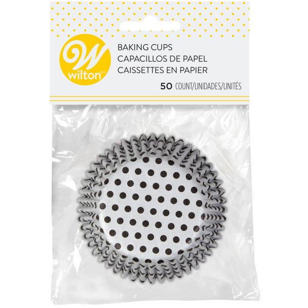 Wilton Silver and Black Dots Cupcake Liners, 50-Count