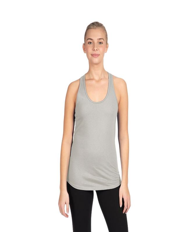 Next Level Women Racerback Tank Top Lightweight Cotton Poly Jersey - Silver, Racerback, 30 Singles, 135 Grams, 4.0 Oz (1 Unit)