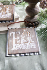 5.5” Wood & Metal Holy Family Ornament