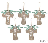 Natural Wood Cross Ornament 6 Inch Faith Christmas Decoration