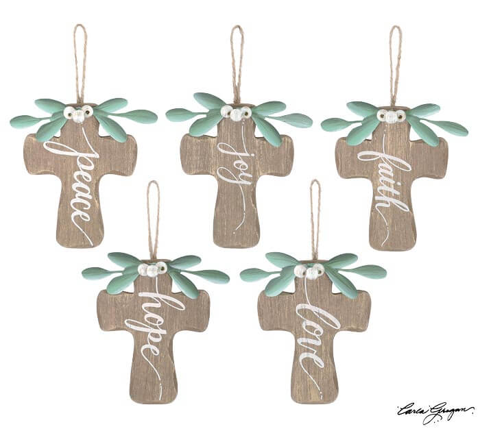 6" Natural Wood Cross Ornament