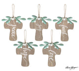 6" Natural Wood Cross Ornament