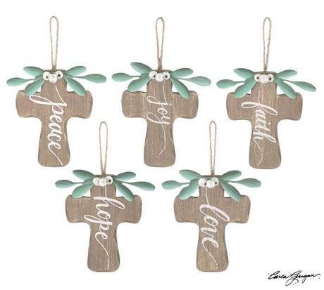 6" Natural Wood Cross Ornament