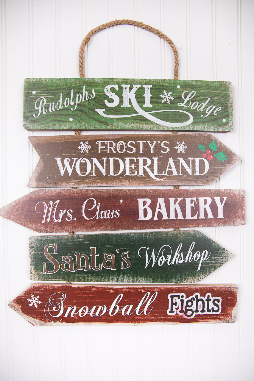 23.4” Wood Holiday Wall Sign
