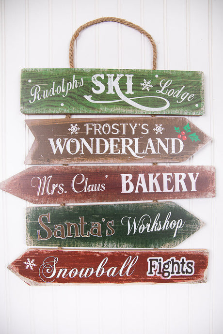 23.4” Wood Holiday Wall Sign