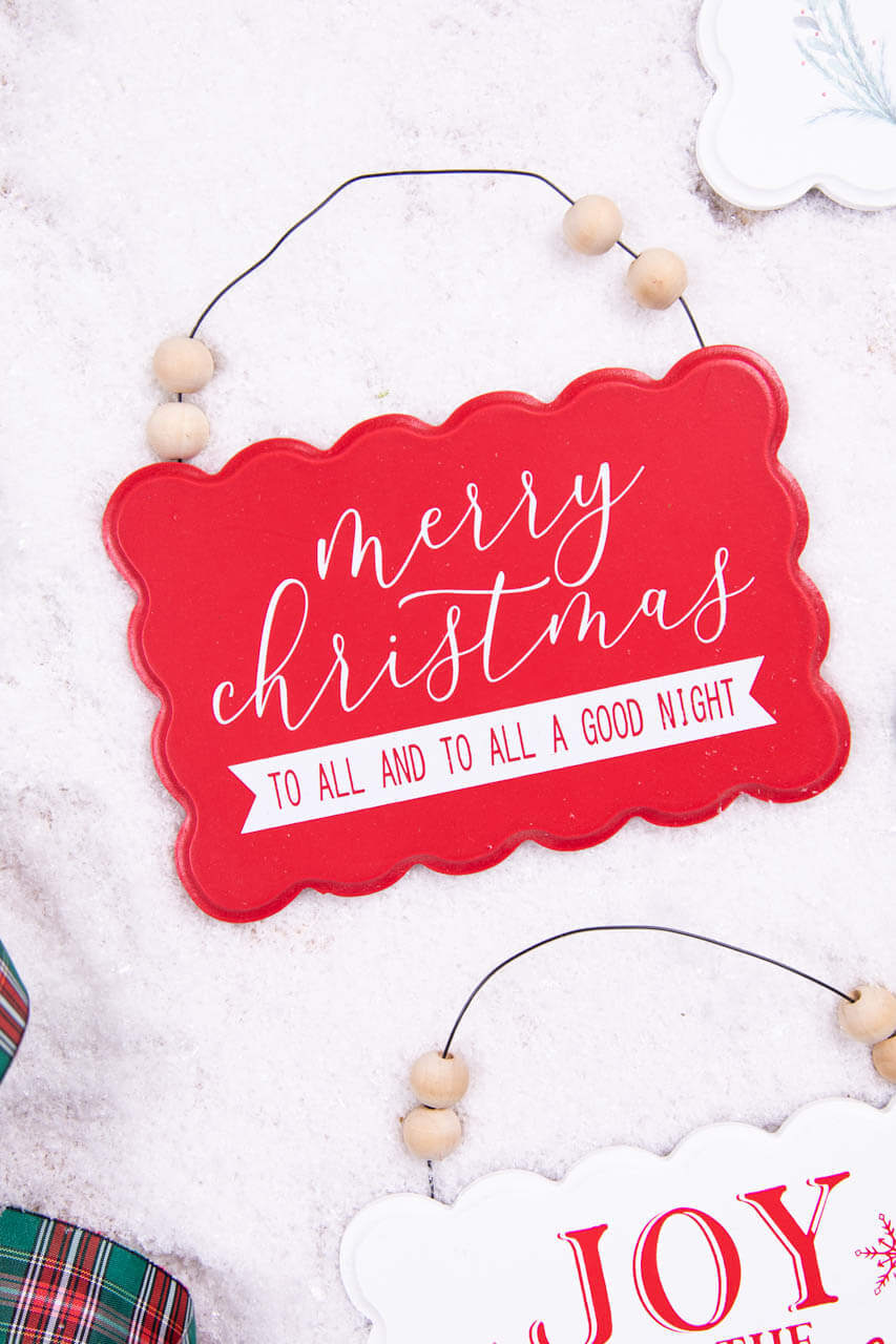 6.6” Wood Holiday Sign Ornament