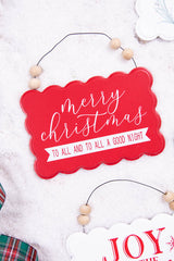 6.6” Wood Holiday Sign Ornament